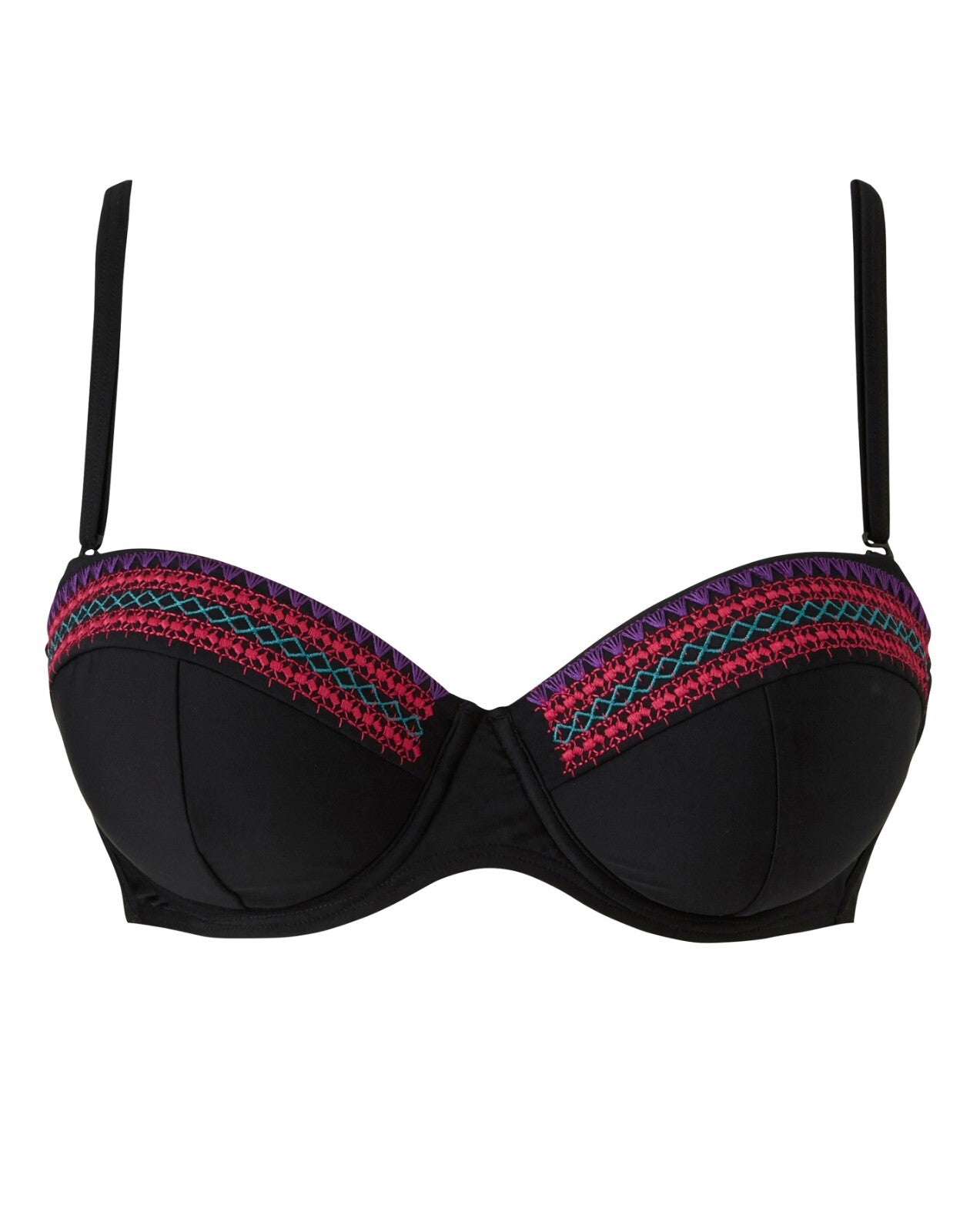 Simply Yours Women's Embroidered Bikini Top Swimsuit Swimming 34DD 36DD BNWT