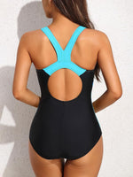 Attraco Women's Padded Colour Block Racerback Swimsuit Swimming Costume BNWT