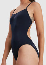 Speedo Women's Eco Endurance+ Thinstrap Swimsuit Swimming Costume Navy BNWT