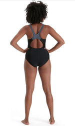 Speedo Women's Colourblock Splice Muscleback Swimsuit Swimming Costume BNWT