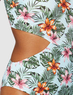 Iris & Lilly Women's Shoulder Cut Out Swimsuit Swimming Costume Tropical BNWT