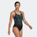 Adidas Women's Souleaf Graphic Swimsuit Swimming Costume Ladies H57174 BNWT