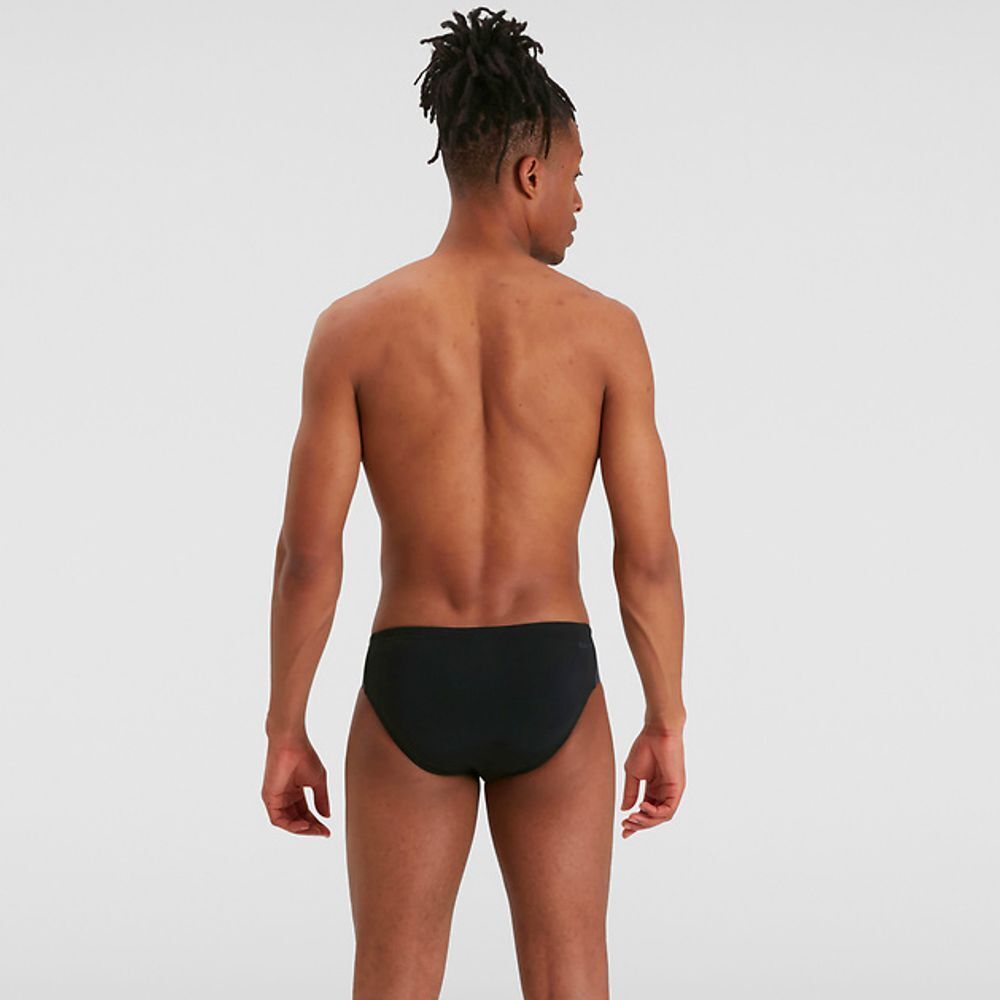 Speedo Men's Boom Logo Splice 7cm Brief Swimming Costume Swimsuit Black BNWT