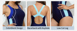 Attraco Women's Padded Colour Block Racerback Swimsuit Swimming Costume BNWT
