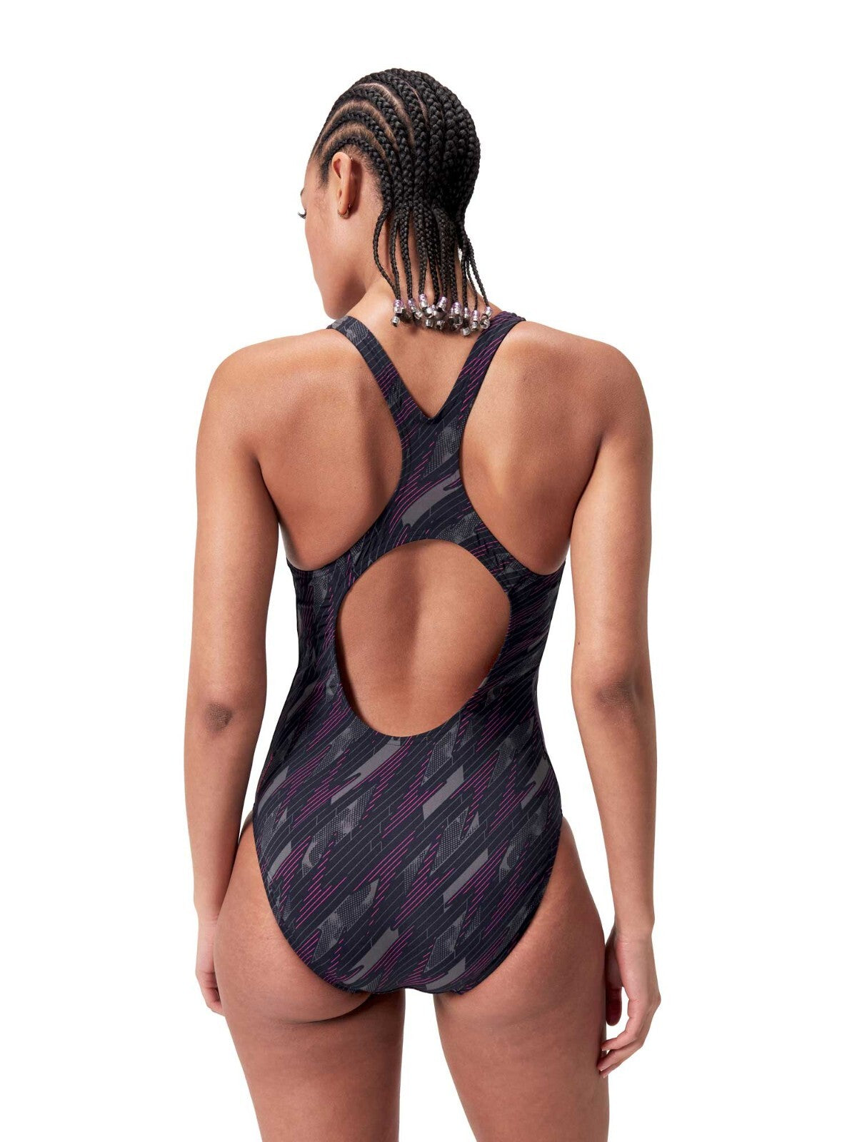 Speedo Women's Hyperboom Allover Medalist Swimsuit Swimming Costume BNWT