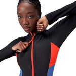 Speedo Women's Colourblock Long Sleeve Zip Swimsuit Swimming Costume BNWT