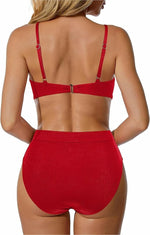 RXRXCOCO Tummy Control High Waist Ribbed Bikini Swimsuit Swimming Costume BNWT