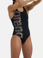 Arena Women's Kikko Pro V Back Graphic One Piece Swimsuit Swimming Costume BNWT