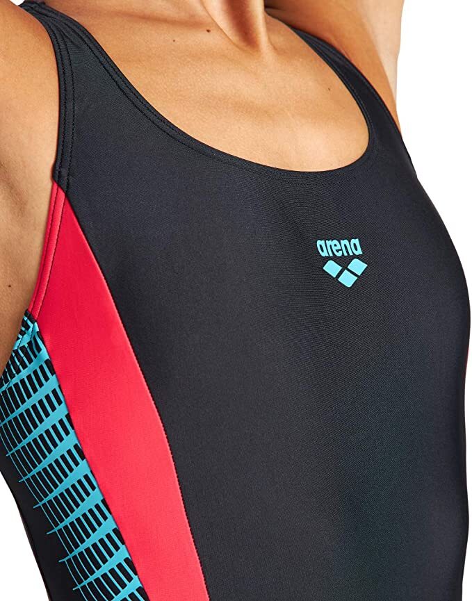 Arena Women's W Threefold V Back Swimsuit Swimming Costume Black BNWT