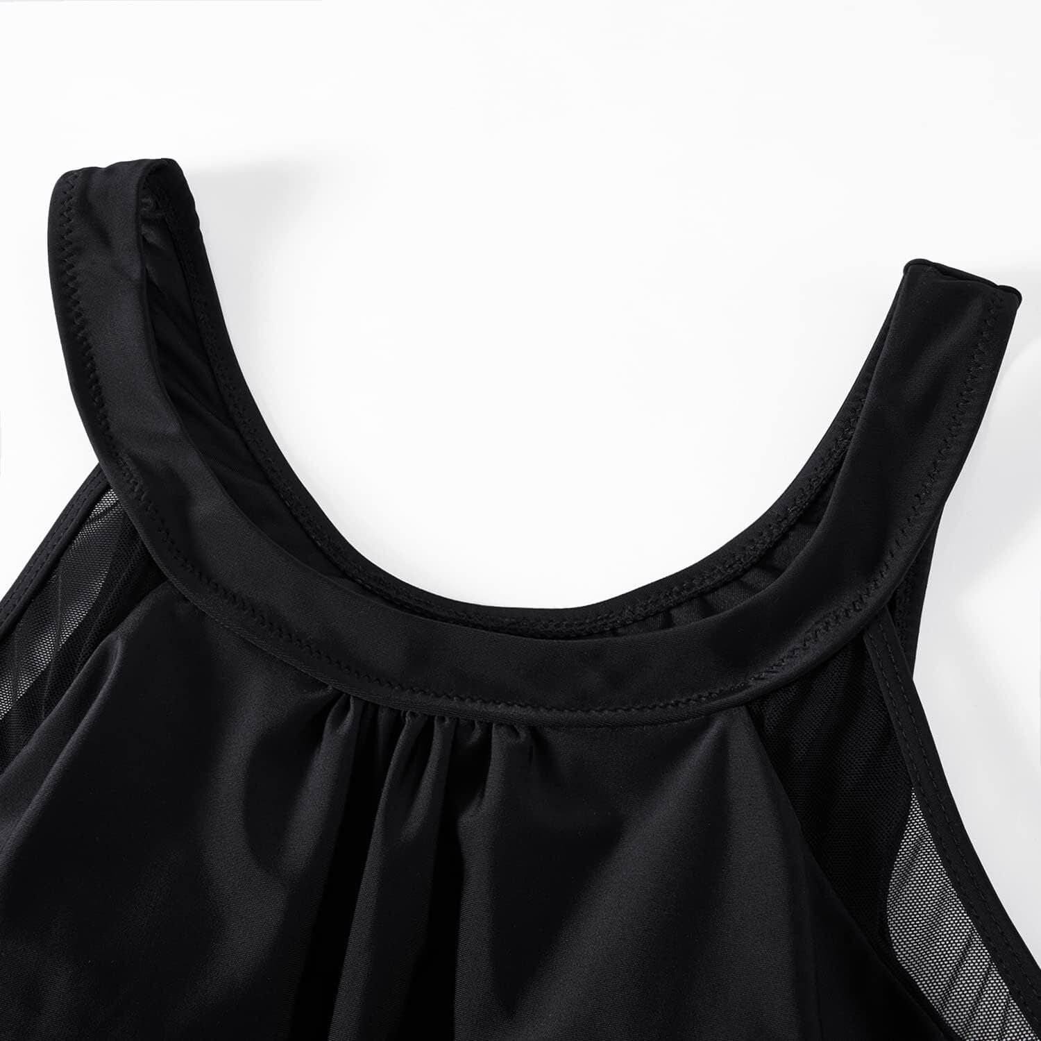 RXRXCOCO Women's Blouson Tankini Mesh High Neck Swimsuit Swimming Costume BNWT