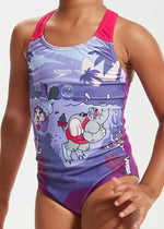 Speedo Girl's Learn To Swim Crossback Swimsuit Swimming Costume Junior BNWT