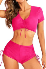 Shekini Women's High Waist V Neck Bikini Swimsuit Swimming Costume BNWT