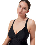 Speedo Women's Shaping Cross Knot Swimsuit Swimming Costume Swimwear Front BNWT