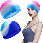 TSHAOUN 2 Pack Classic Silicone Swim Cap Swimming Hat Adults Men Women BNWT