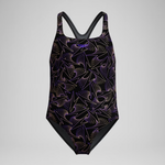 Speedo Girls Hyperboom Allover Medalist Swimsuit Swimming Costume BNWT