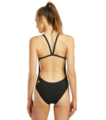 Finis Women's Openback Solid Swimsuit Swimming Costume Black BNWT