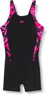 Speedo Hyperboom Splice Legsuit Girl's Swimsuit Swimming Costume Child Kids BNWT