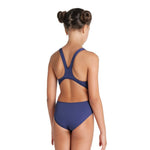 Arena Girl's Team Swim Tech Swimsuit Solid Swimming Costume Navy BNWT