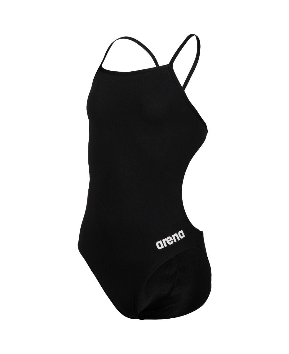 Arena Girl's Team Swimsuit Challenge Solid Swimming Costume Black BNWT