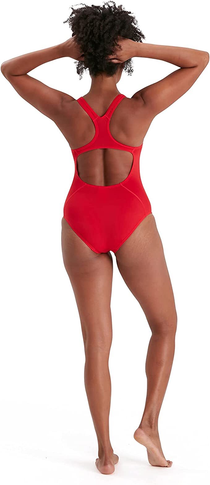 Speedo Women's Eco Endurance+ Medalist Swimsuit Swimming Costume Red BNWT