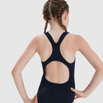 Speedo ECO Endurance+ Medalist Girls Junior Swimsuit Swimming Costume Navy BNWT