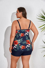 Hanna Nikole Women Tummy Control Tankini Plus Size Two Piece Swimsuit High Waist