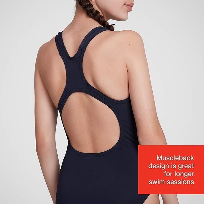 Speedo ECO Endurance+ Medalist Girls Swimsuit Swimming Costume Navy 2025 BNWT