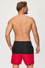 DKNY Men's Naxos Swim Shorts Swimsuit Swimming Costume Black Red BNWT