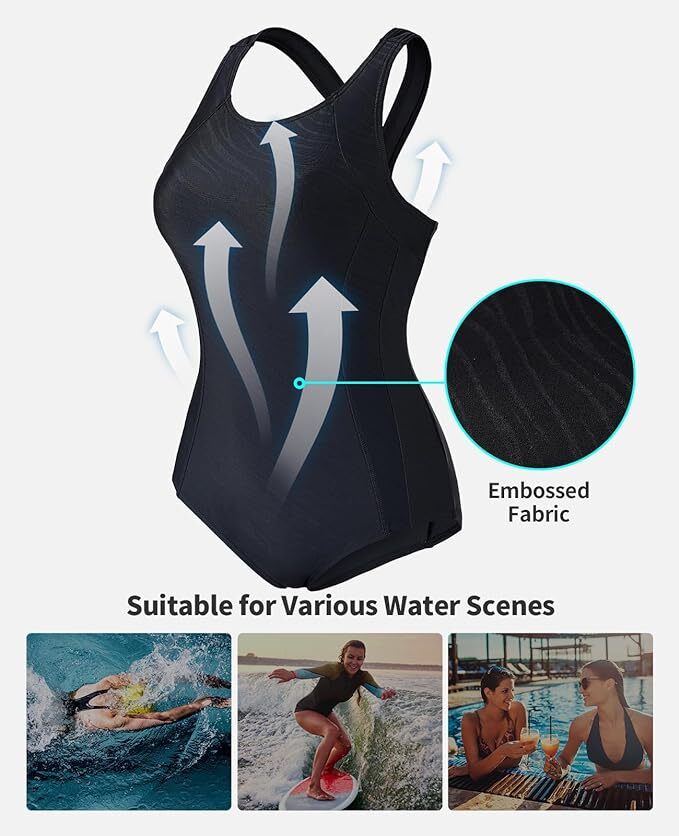 CharmLeaks Women's Padded Colour Block Racerback Swimsuit Swimming Costume BNWT