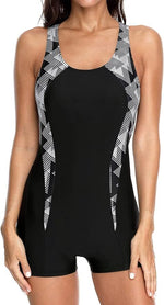 Attraco Women's Boyleg Legsuit Racerback Swimsuit Swimming Costume BNWT