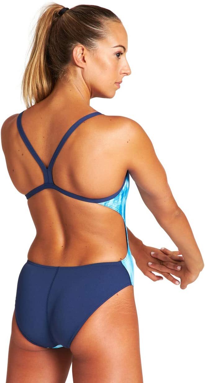 Arena Women's Tie Dye Stripes Challenge Back Swimsuit Swimming Costume BNWT