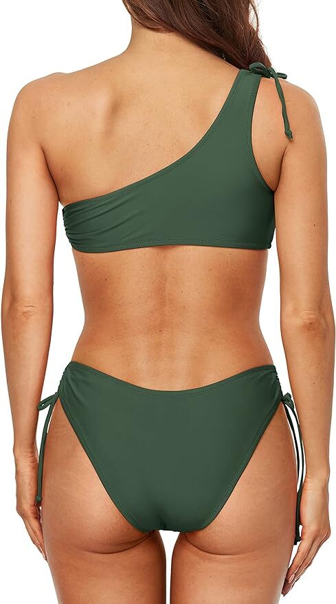 Attraco Women's Padded One Shoulder Bikini Swimsuit Swimming Costume BNWT