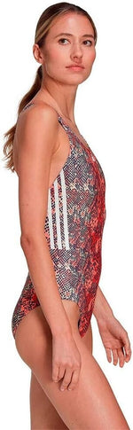 Adidas Women's 3-Stripes Graphic One Piece Swimsuit Swimming Costume HR4384 BNWT