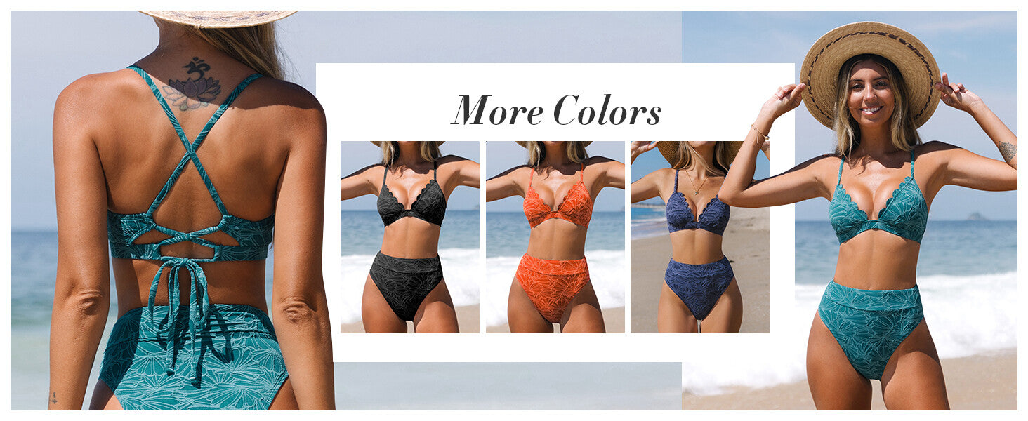 Cupshe Women's High Waisted Criss-Cross Bikini Swimsuit Swimming Costume BNWT
