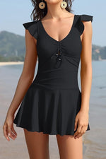 Shekini Women's Retro Ruched Swim Dress Swimsuit Swimming Costume Shorts BNWT