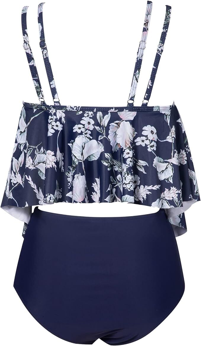 RXRXCOCO Women's Padded Tankini High Waist Swimsuit Swimming Costume BNWT