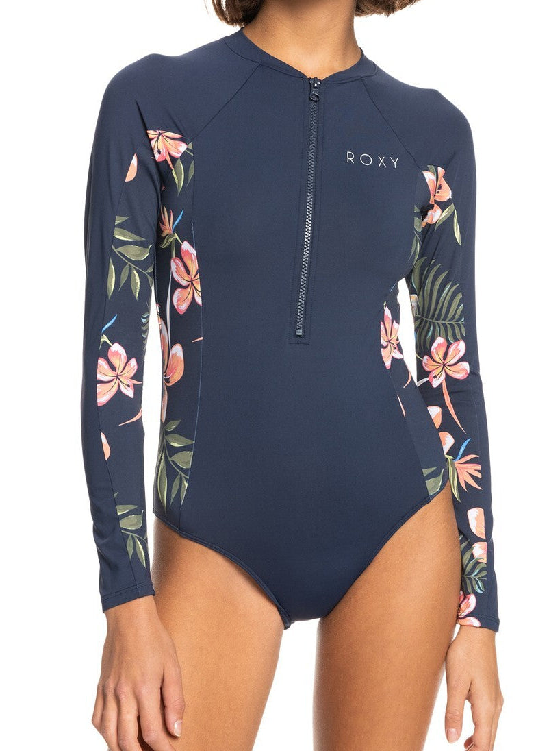 Roxy Women's One Piece Into The Sun Bodysuit Long Sleeved Back Zip Swimsuit BNWT