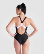 Arena Women's W Threefold V Back One Piece Swimsuit Swimming Costume Black BNWT