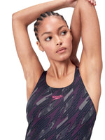 Speedo Women's Hyperboom Allover Medalist Swimsuit Swimming Costume BNWT