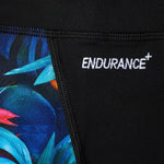 Women's Printed Sun Protection Shorts Black/Pink Swimsuit Swimming Costume BNWT