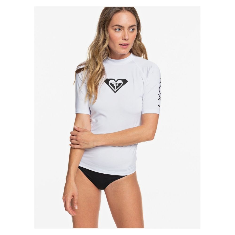 Roxy Women's Whole Hearted Short Sleeved Rash Vest Top Surf Shirt Swimsuit BNWT