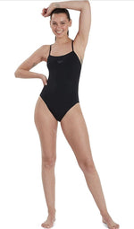 Speedo Women's Eco Endurance+ Thinstrap Swimsuit Swimming Costume Black BNWT