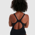 Speedo Women's Placement Muscleback Swimsuit Swimming Costume Black Blue BNWT