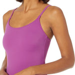 Amazon Essentials Women's Thin Strap Swimsuit Swimming Costume Violet BNWT