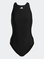 Adidas Women's Solid Tape Swimsuit Swimming Costume Swimwear Ladies HR6474 BNWT