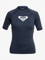 Roxy Whole Hearted Short Sleeved Rash Vest in Mood Indigo T-Shirt UV UPF 50 BNWT