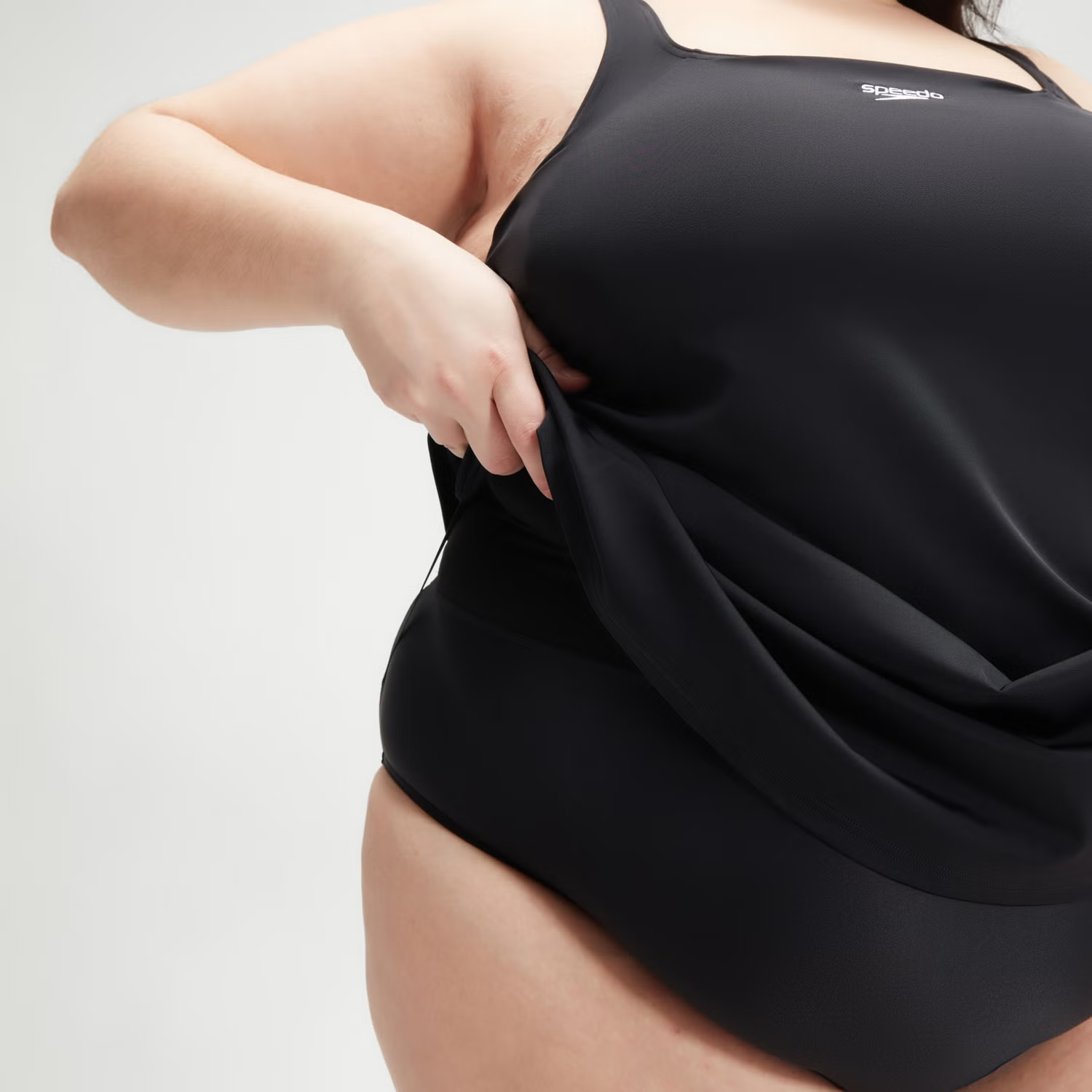 Speedo Women's Plus Size Swim Dress Top Swimsuit Swimming Costume Black BNWT