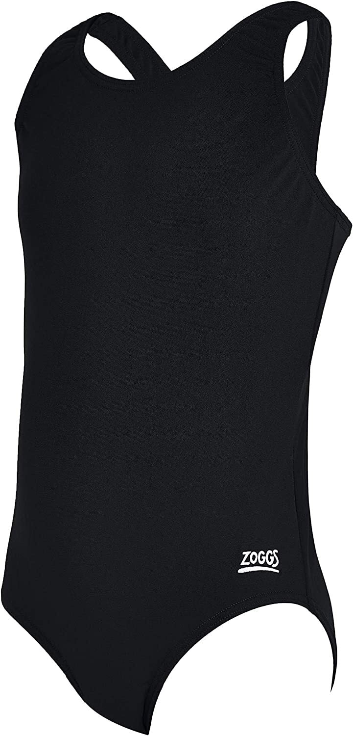 Zoggs Girls Cottesloe Black Sports Back Swimsuit Swimming Costume BNWT
