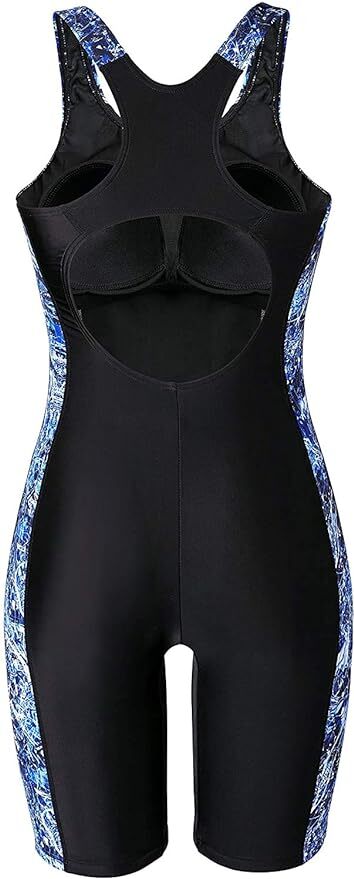 Attraco Women's Boyleg Legsuit Racerback Swimsuit Swimming Costume Kneeskin BNWT