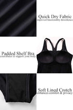 Attraco Women's Padded Athletic Racerback Swimsuit Swimming Costume BNWT